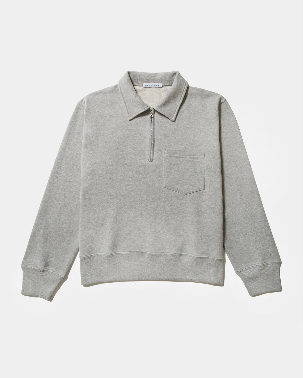 MYRTLE QUARTER-ZIP SWEATSHIRT - Sueded French Terry - Heather Grey