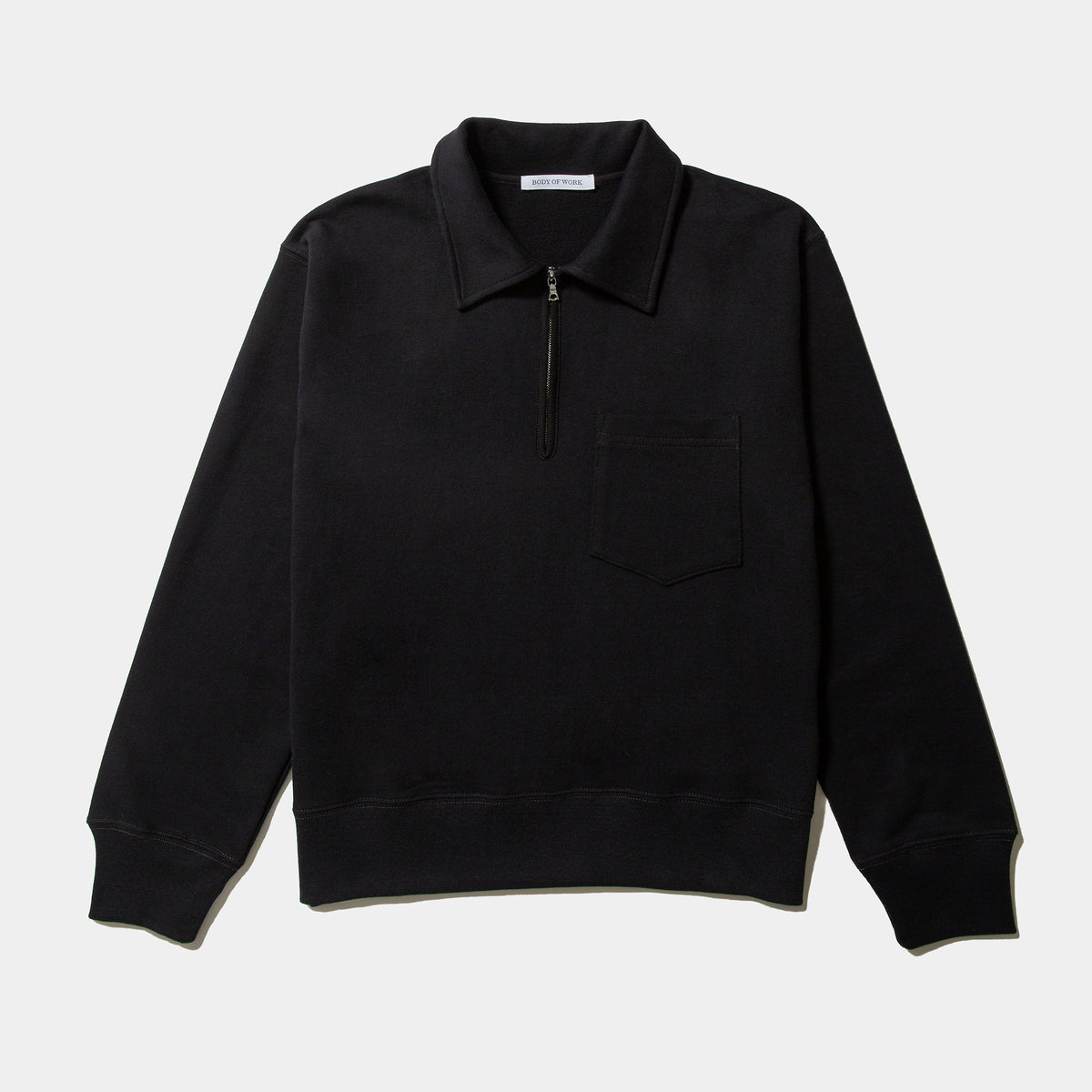 MYRTLE QUARTER-ZIP SWEATSHIRT - Sueded French Terry - Black/Loam