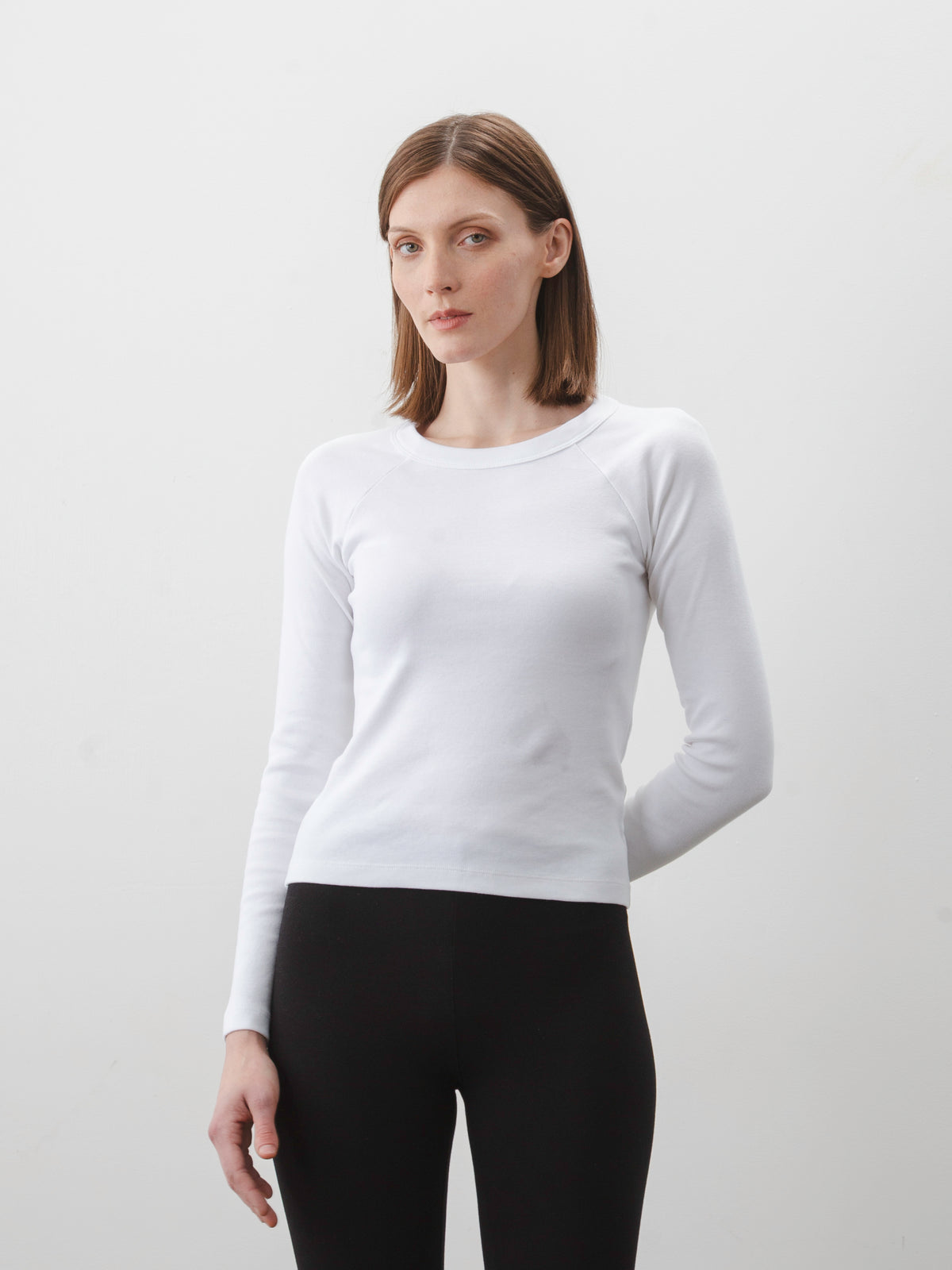 山*郎様 Jent Louis Rib Long Sleeve Tee ホワイト QUINCE LONG SLEEVE T-SHIRT - Fine Rib Jersey - White – Body of Work